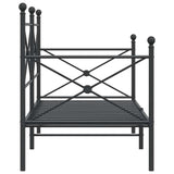 Day Bed without Mattress Black 90x190 cm Steel 4104667