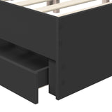 Bed Frame with Drawer Black 160 x 200 cm Engineer Wood 3412985