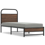 Bed Frame without Mattress 75x190 cm Brown Oak Engineered Wood 4100472
