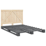 Bed Frame without Mattress Grey 160x200 cm Solid Wood Pine 3281565