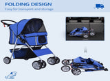 Dog Stroller with Rain Cover for Small Miniature Dogs, Folding Pet Pram with Cup Holder, Storage T3398P376426