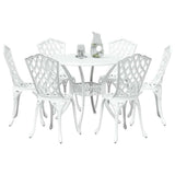Garden Dining Set 7 pcs White Aluminium 3334714