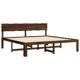 Double Bed Frame with Headboard ROSTOCK Dark Brown 200 x 200 cm 3405437