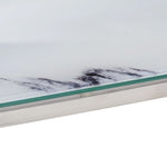 ZNTS Coffee Table Silver Stainless Steel and Tempered Glass 349955