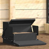 Chicken Treadle Feeder Black 50 x 40 x 29 cm Cold-Rolled Steel 874699