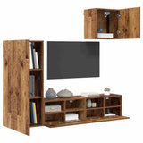 TV Wall Units 4 pcs Old Wood Engineered Wood 3402779