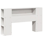 ZNTS Bookcase Bed without Mattress White 135x190 cm Double Solid Wood Pine 3321535