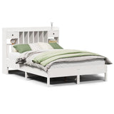 Bookcase Bed without Mattress White 140x190 cm Solid Wood Pine 3322922