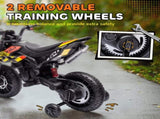 12V Aprilia Licensed Kids Motorbike with Training Wheels, Spring Suspension, LED Headlight, USB, T3398P348447