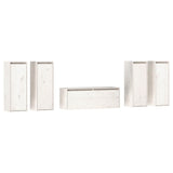 TV Cabinets 5 pcs White Solid Wood Pine 3100215