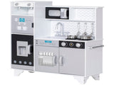 Kids Play Kitchen with Sound, Ice/Coffee Maker, Utensils, Microwave, Stainless Steel Utensils, for T3398P422356