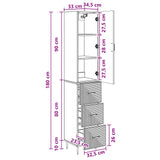 Cabinet Set 2 pcs Grey Sonoma 33 x 34.5 x 90 cm Engineered Wood 3416652