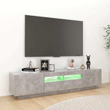 TV Cabinet with LED Lights Concrete Grey 180x35x40 cm 3081901