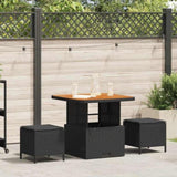 Garden Dining Set Black Poly Rattan 42007911