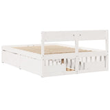 Bed Frame without Mattress White 140x190 cm Solid Wood Pine 3282355
