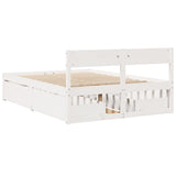 Bed Frame without Mattress White 135x190 cm Double Solid Wood Pine 3282358