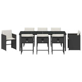Garden Dining Set 9 pcs Black Poly Rattan 3380688