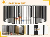 100cm 8 Panels Heavy Duty Dog Pen, Pet Playpen for Indoors, Outdoors, Small, Medium, Large Dogs T3398P349739