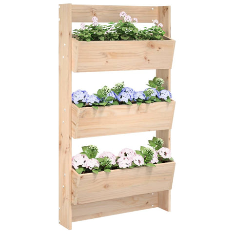 ZNTS Wall Planter 3-Tier 60x18.5x110 cm Solid Wood Pine 825114