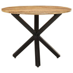 ZNTS Dining Table Round 100x100x75 cm Rough Mango Wood 321681