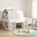 Kids'High Bed Frame with Storage White Engineered Wood 3423599