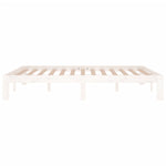 Bed Frame without Mattress White Solid Wood Pine 140x190cm 810346