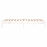 Bed Frame without Mattress White Solid Wood Pine 140x190cm 810346