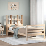 Bookcase Bed without Mattress 100x200 cm Solid Wood Pine 3322233