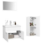 ZNTS Bathroom Furniture Set White Engineered Wood 3071450