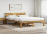 Double Bed Frame with Headboard ROSTOCK White 135 x 190 cm 3405442