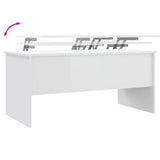 Coffee Table High Gloss White 102x50,5x46,5 cm Engineered Wood 809725