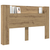 Headboard Cabinet with LED Artisan Oak 160 x 16.5 x 103.5 cm 8006543