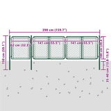144445 Garden Gate Steel 400x100 cm Green