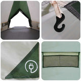 Teepee Tent 8-Person Green and White 490 x 410 x 210 cm 42004068