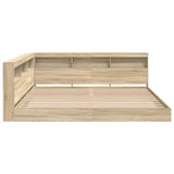 Bookcase Bed with Shelf Sonoma oak 180 x 200 cm Engineered wood 3335745