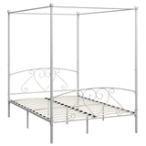 Bed Frame without Mattress with Canopy White 160x200 cm Metal 284430