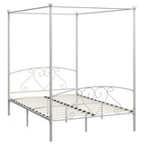 Bed Frame without Mattress with Canopy White 160x200 cm Metal 284430