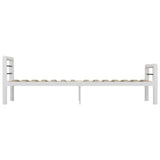 Bed Frame without Mattress White and Black Metal 100x200 cm 284545