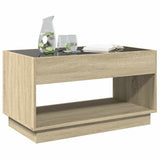 Coffee Table with Infinity LED Sonoma Oak 90x50x50 cm 847667