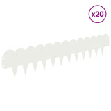 Lawn Edging 20 pcs 103 x 20 cm Steel White 8008676