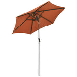 Garden Parasol with LED Lights Terracotta 200x211 cm Aluminium 313562