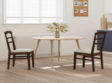 Dining Chair 2 pcs Light Brown and Light Solid Rubber Wood 42020492
