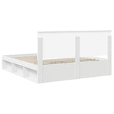 Bed Frame with Headboard White 200 x 200 cm Solid Pine Wood 3409309