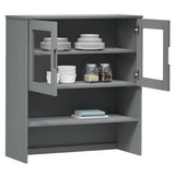 Top for Highboard MOLDE Grey 90x35x100 cm Solid Wood Pine 350551
