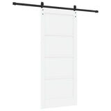 Sliding Door White and Black 86 x 198.5 cm Solid Pine Wood 3333203