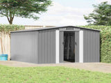 Garden Shed Grey Galvanised Steel Large Sliding Components 143341
