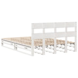 Bed Frame without Mattress White 150x200 cm King Size Solid Wood Pine 3302298