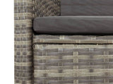 7 Piece Garden Dining Set with Cushions Grey Poly Rattan 3277610
