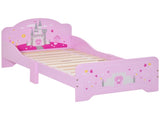 Kids Bed Princess Castle Theme w/ Side Rails Slats Home Furniture for 3 - 6 Yrs Pink 143 x 73 x 60 T3398P347663