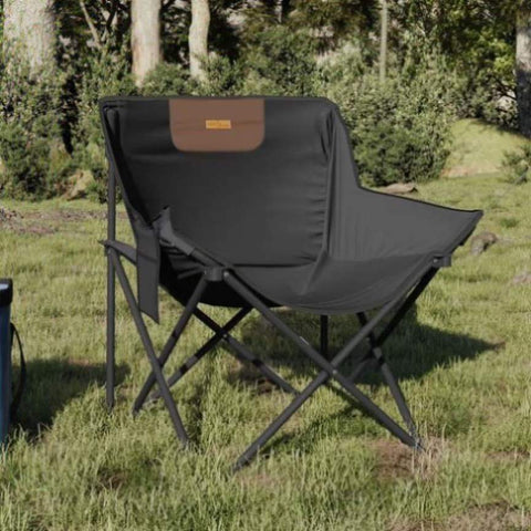 Camping Chairs with Pocket Foldable 2 pcs Black 366548